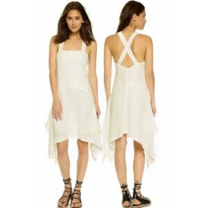 Club Monaco Boho Whimsy Artsey Twee Hankerchief Y2K Dropwaist Dress Size 00 NWT